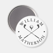 Klassieke Golfclubs Aangepaste naam golfbalmarkeri Magneet (Voorkant / Achterkant)