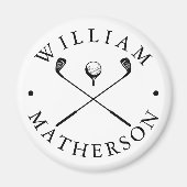 Klassieke Golfclubs Aangepaste naam golfbalmarkeri Magneet (Voorkant)