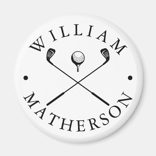 Klassieke Golfclubs Aangepaste naam golfbalmarkeri Magneet (Voorkant)