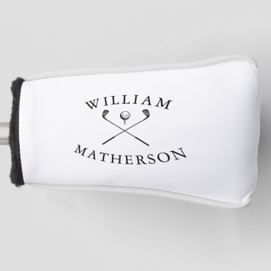 Klassieke golfclubs met eigen naam golfheadcover (Voorkant)