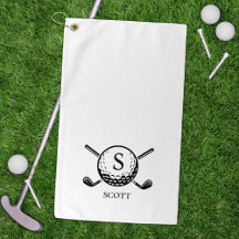 Klassieke Golfclubs Monogram Naam Zwart Wit