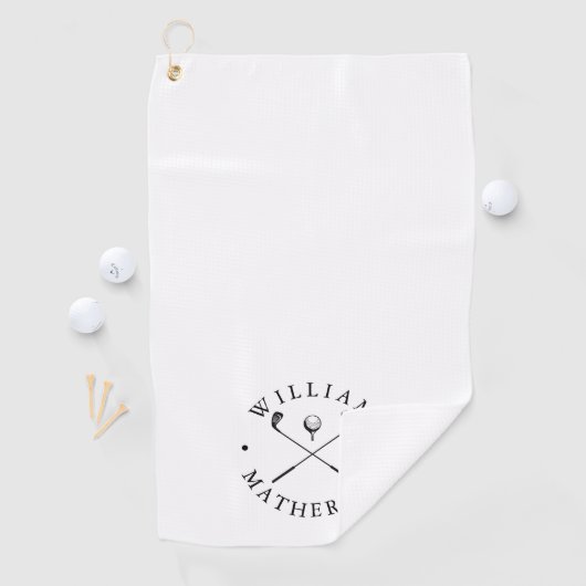 Klassieke Golfclubs Persoonlijke Naam Golfhanddoek (Insitu)