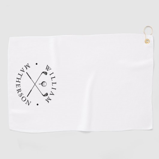 Klassieke Golfclubs Persoonlijke Naam Golfhanddoek (Horizontaal)