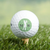 Klassieke Golfer Bal / 2 Initialen / man golft (Insitu Shirt)