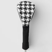 Klassieke golfer zwart pepita houndstooth patroon golfheadcover (Voorkant)