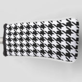 Klassieke golfer zwart pepita houndstooth patroon golfheadcover (Voorkant)