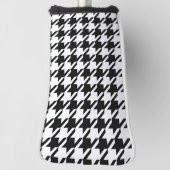 Klassieke golfer zwart pepita houndstooth patroon golfheadcover (Draai 90)