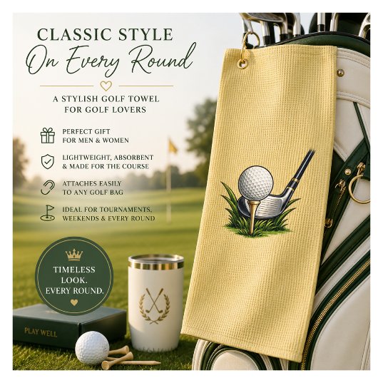 Klassieke golfhanddoek voor golfers