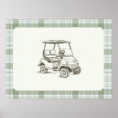 Klassieke Golfkar Muur Kunst Poster (Voorkant)