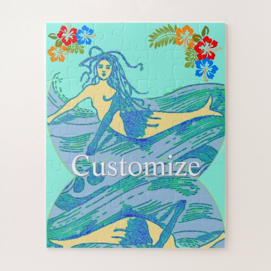 Klassieke golfsurfer zeemeermin Thunder_Cove Legpuzzel (Verticaal)