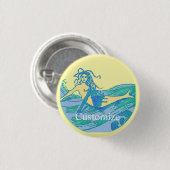 Klassieke golfsurfer zeemeermin Thunder_Cove Ronde Button 3,2 Cm (Voorkant /achterkant)