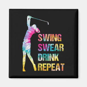 Klassieke Golfswing Zweren Drinken Herhalen Liefde Magneet