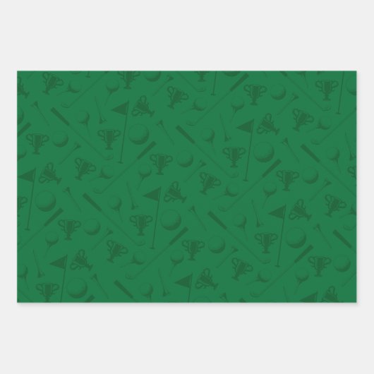 Klassieke Golftrofee Plaid Golfballen Club Vlag Inpakpapier Vel (Voorkant 3)