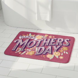 Klassieke golvende typografie Moederdag cadeau roo Badmat