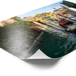 Klassieke gondel aanmeerplaats in Venetië Foto Afdruk