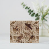 Klassieke Goth-decoupage Kraai Raaf Briefkaart (Staand voorkant)