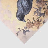 Klassieke Goth Raven Gouden Rozen Waterverf Tissuepapier (Detail)