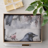 Klassieke Goth Raven Rozen Waterverf Tissuepapier (Geschenk)
