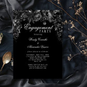 Klassieke Gothic Black verlovingsfeest Kaart