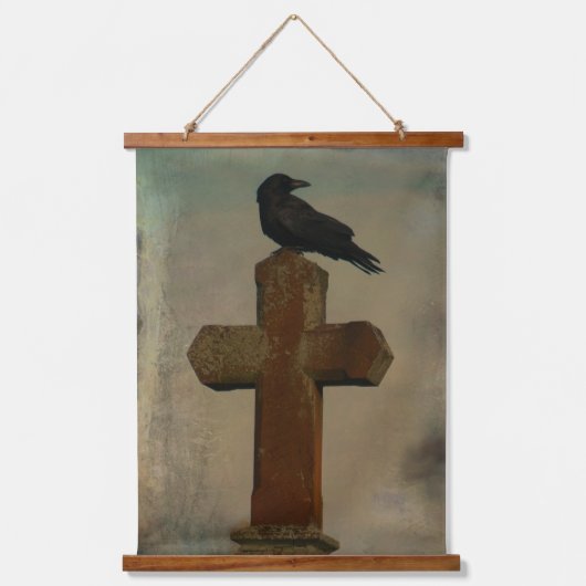 Klassieke Gothic Crow Hangend Wandkleed (Voorkant)