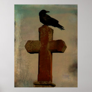 Klassieke Gothic Crow Poster