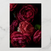 Klassieke Gothic Elegant Burgundy Gold redt de dat Folie Uitnodiging (Achterkant)