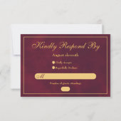 Klassieke Gothic Elegant Roos Floral Black Wedding RSVP Kaartje (Achterkant)