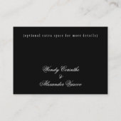 Klassieke Gothic Zwart Bruiloft Receptie Informatiekaartje (Achterkant)