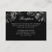 Klassieke Gothic Zwart Bruiloft Receptie Informatiekaartje (Voorkant)