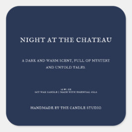 Klassieke  gothische, donkerblauwe verpakkingskaar vierkante sticker