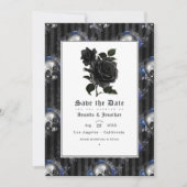 Klassieke gotische bloemige trouwfoto save the date (Voorkant)
