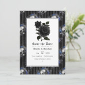 Klassieke gotische bloemige trouwfoto save the date (Staand voorkant)