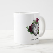 Klassieke gotische bordeauxrode bloemhart grote koffiekop (Voorkant rechts)