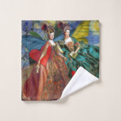 Klassieke Gotische Gemini Whimsical Vlinder Vrouw Bad Handdoek (Wasdoekje)