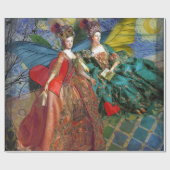 Klassieke Gotische Gemini Whimsical Vlinder Vrouw Cadeaupapier (Vlak)