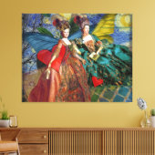 Klassieke Gotische Gemini Whimsical Vlinder Vrouw Canvas Afdruk (Insitu (Woonkamer))