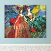 Klassieke Gotische Gemini Whimsical Vlinder Vrouw Canvas Afdruk (Insitu (Houten vloer))