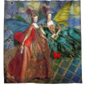Klassieke Gotische Gemini Whimsical Vlinder Vrouw Douchegordijn (Voorkant)