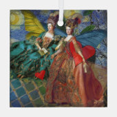 Klassieke Gotische Gemini Whimsical Vlinder Vrouw Glas Ornament (Achterkant)