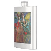 Klassieke Gotische Gemini Whimsical Vlinder Vrouw Heupfles (Links)