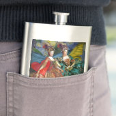 Klassieke Gotische Gemini Whimsical Vlinder Vrouw Heupfles (Voorbeeld)