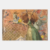 Klassieke Gotische Gemini Whimsical Vlinder Vrouw Inpakpapier Vel (Voorkant 3)