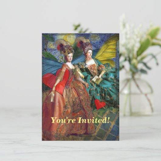 Klassieke Gotische Gemini Whimsical Vlinder Vrouw Kaart (Staand voorkant)