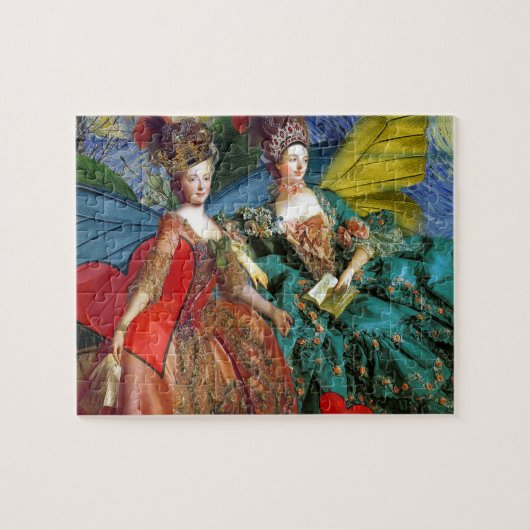 Klassieke Gotische Gemini Whimsical Vlinder Vrouw Legpuzzel (Horizontaal)
