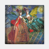 Klassieke Gotische Gemini Whimsical Vlinder Vrouw Magneet (Voorkant)