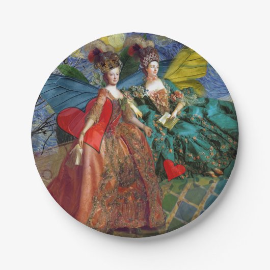 Klassieke Gotische Gemini Whimsical Vlinder Vrouw Papieren Bordje (Voorkant)