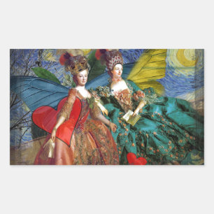 Klassieke Gotische Gemini Whimsical Vlinder Vrouw Rechthoekige Sticker