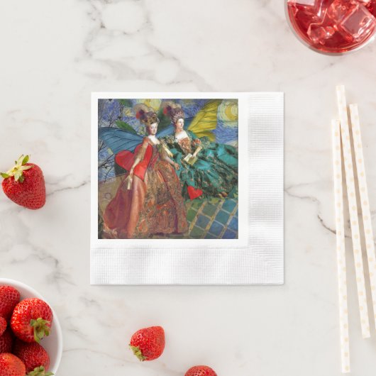 Klassieke Gotische Gemini Whimsical Vlinder Vrouw Servet (Insitu)