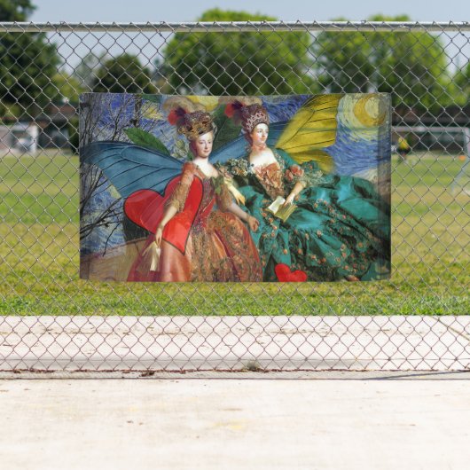 Klassieke Gotische Gemini Whimsical Vlinder Vrouw Spandoek (Insitu)