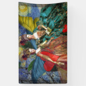 Klassieke Gotische Gemini Whimsical Vlinder Vrouw Spandoek (Verticaal)